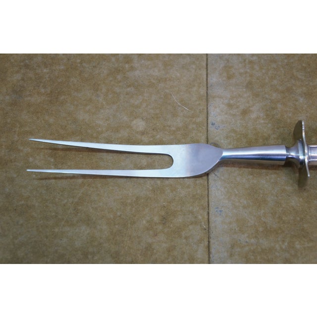Vintage Paneled Sterling Silver Roast Carving Set Knife Fork - 2 pcs For Sale - Image 10 of 15