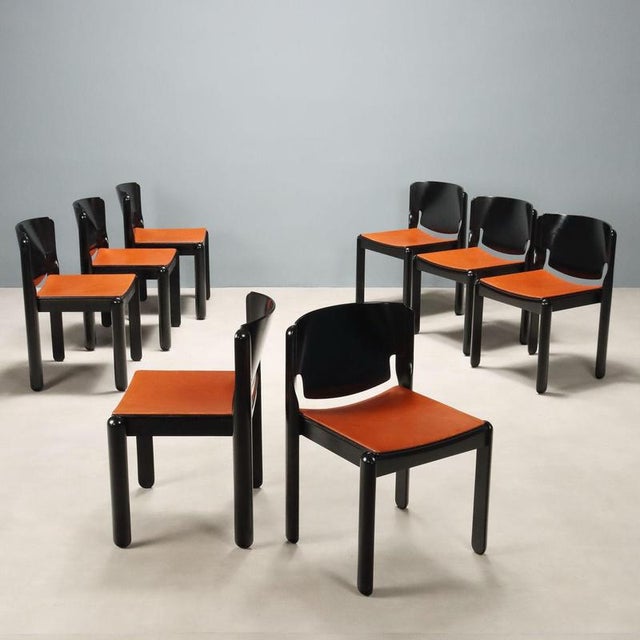 Vintage Italian 122 Chairs by Vico Magistretti for Cassina, 1960s For Sale - Image 12 of 12