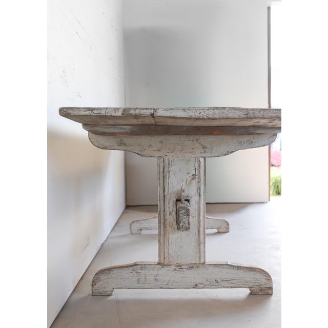 18th C. Swedish Stretcher Table Made From Nordic Pine For Sale - Image 9 of 10