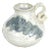 Vintage Signed Studio Pottery Vase Small White Blue Organic Form Handle For Sale