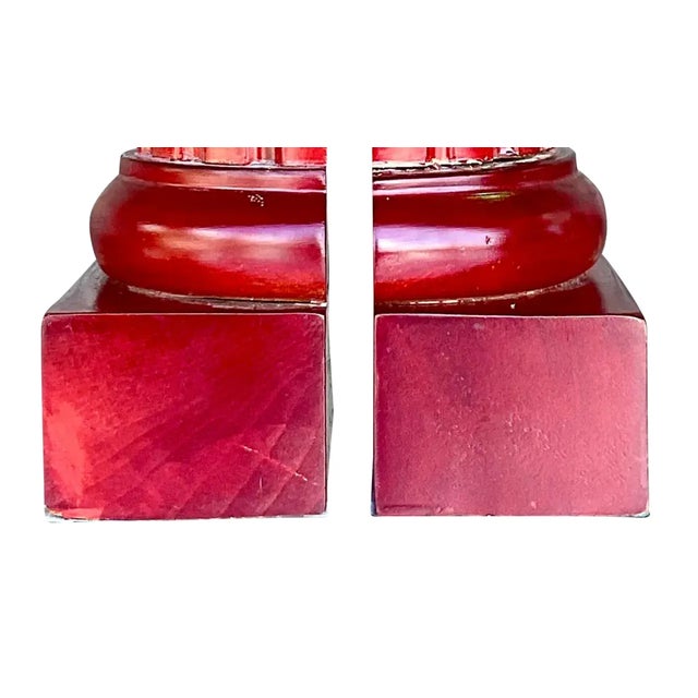 Vintage Contemporary Carved Column Bookends- a Pair For Sale - Image 12 of 12