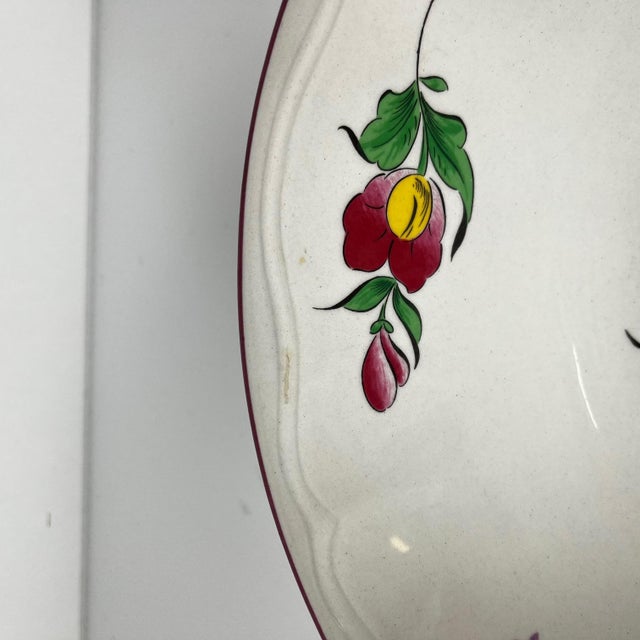 Ceramic MM Salad Bowl Reverbère Model with Tulip Motif by Kg Lunéville, 1980s For Sale - Image 7 of 9