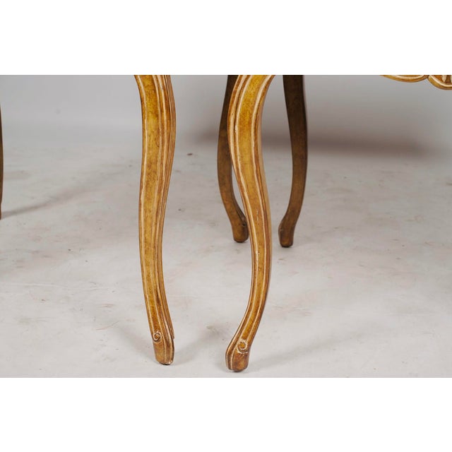 Late 20th Century Pair of Judson Rothschild Italian Rococo Louis XV Style End Tables | Distressed Walnut Finish For Sale In Los Angeles - Image 6 of 9