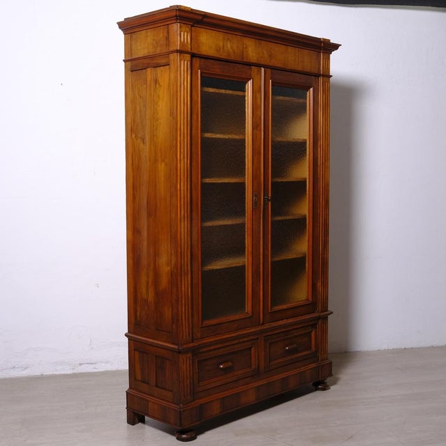 Antique Two-Door Wooden Display Bookcase, Italy, 1890s For Sale - Image 11 of 16