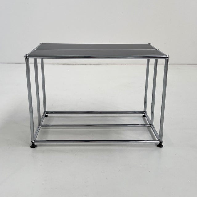 Black low console table by f. Haller & p. Schärer for usm haller, 1980s, in good conditions. designed 1980 to 1989 i have...