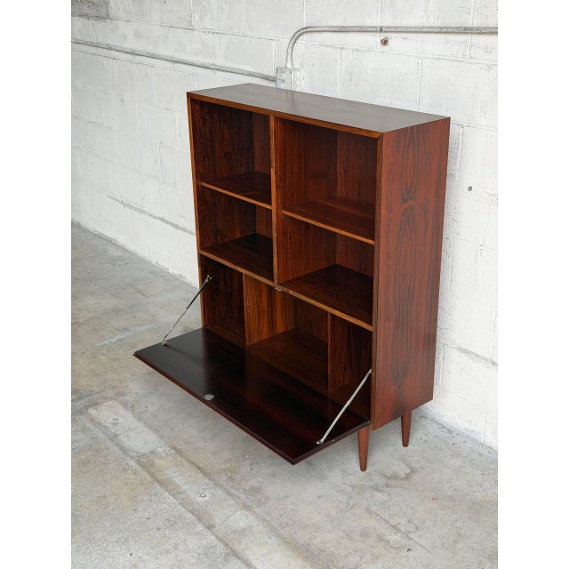 Rosewood Bookcase With Drop Down Door Denmark 1960s For Sale In Los Angeles - Image 6 of 10