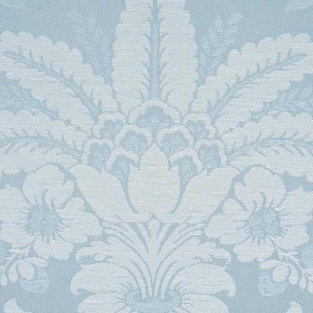 Schumacher Sample - Schumacher Kennedy Damask Fabric In Robin'S Egg For Sale - Image 4 of 5