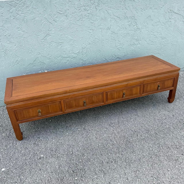 Taiwanese Ming Style Walnut Coffee Table by Ricardo Lynn For Sale In West Palm - Image 6 of 8