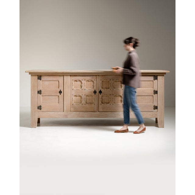 1970s French Oak Brutalist Buffet For Sale - Image 17 of 17