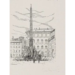 Giuseppe Malandrino, Navona Square / Rome, Etching, 1972 For Sale