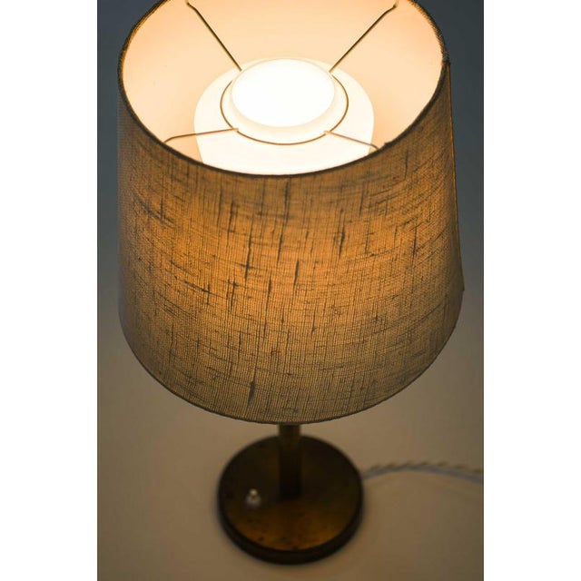 Scandinavian Modern Table Lamp in Brass and Opaline Glass, 1950s For Sale - Image 3 of 5