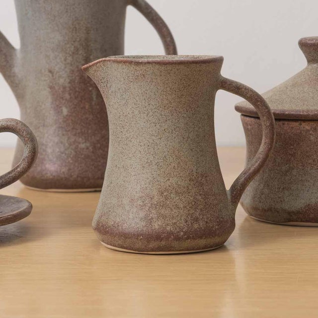 1960s 1960s French Stoneware Ceramic Coffee Set- 7 Pieces For Sale - Image 5 of 18