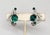 Mid-Century Modern Vintage 1960s Signed Kramer Rhodium Plated Faux-Emerald & Clear Rhinestone Clip Earrings-2 Pieces For Sale - Image 3 of 6