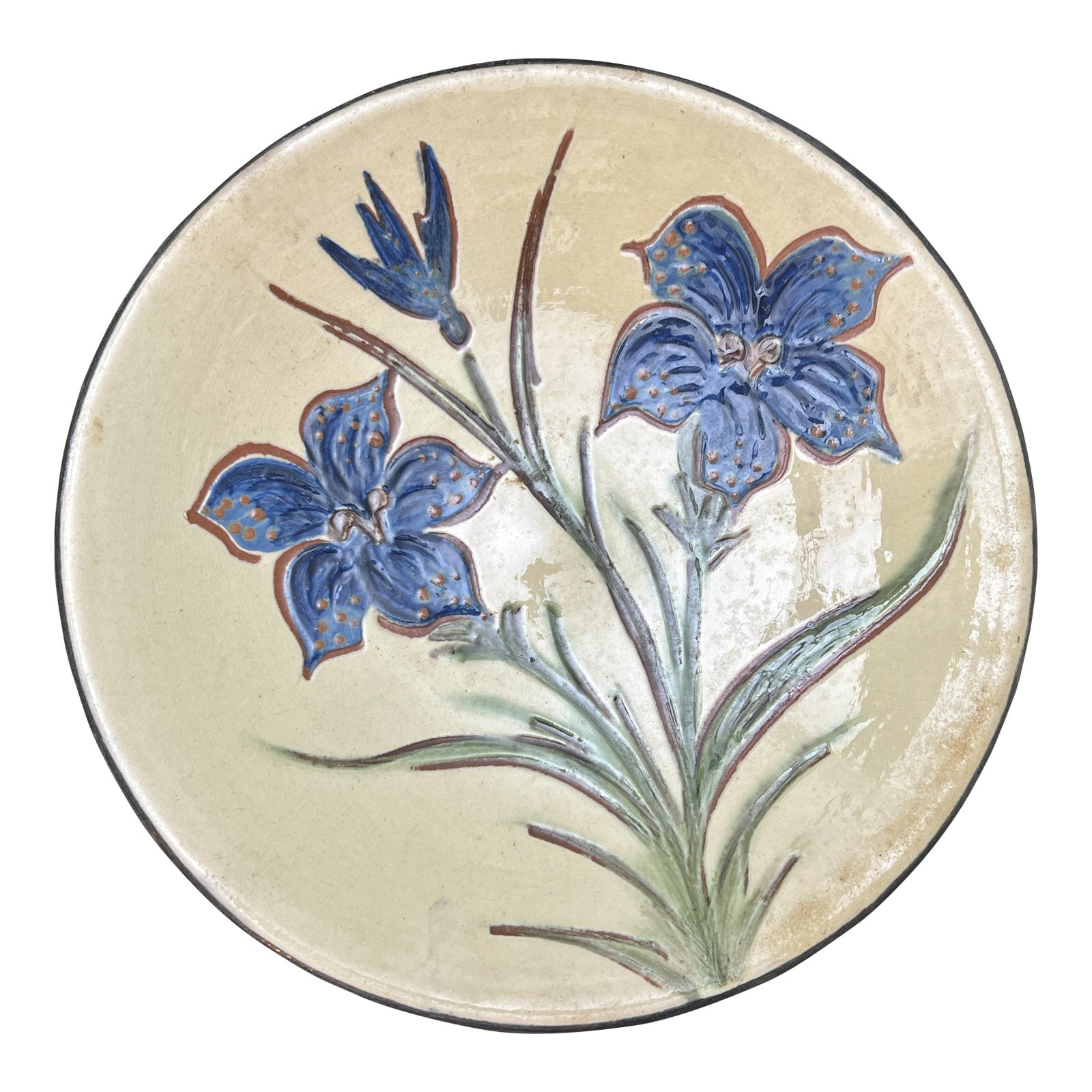 MidCentury Modern Signed Puigdemont Catalan Pottery Plate With