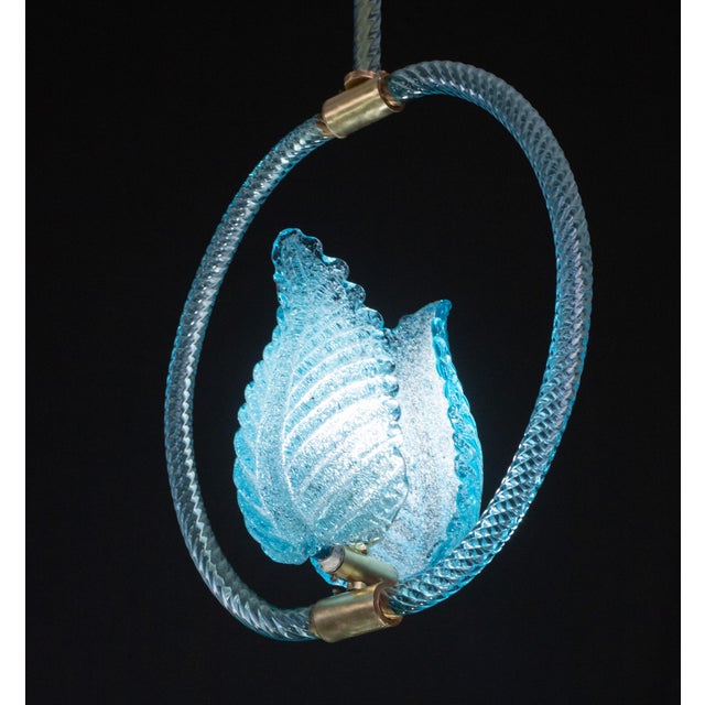 1950s Blue Jewel Murano Glass Pendant by Barovier E Toso, 1950s For Sale - Image 5 of 12