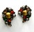 Kramer 1940s SIgned Kramer Colorful Rhinestone and Pearl Teardrop Clip Earrings - 2 Pieces For Sale - Image 4 of 6