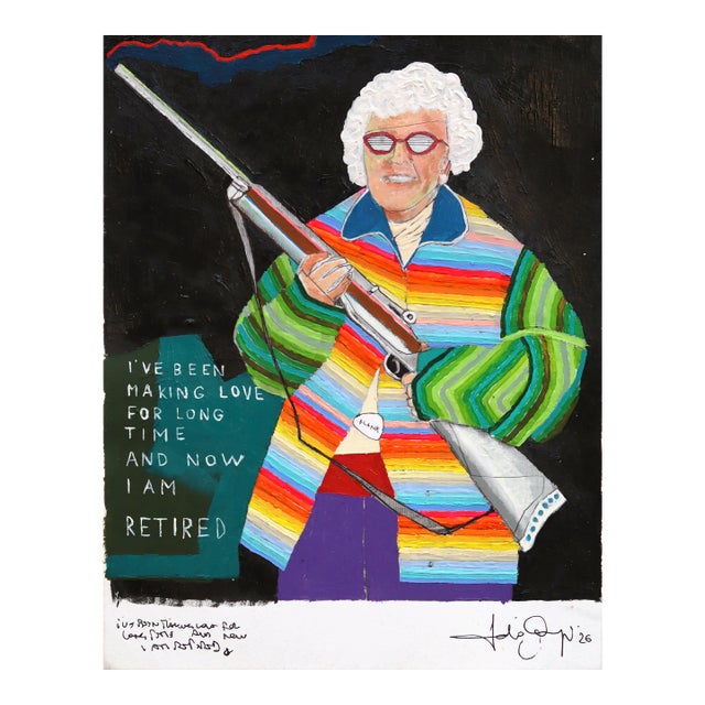 Sans Titre (Retired) - Original Contemporary Pop Art Mixed Media Artwork on Paper by Fabio Coruzzi For Sale