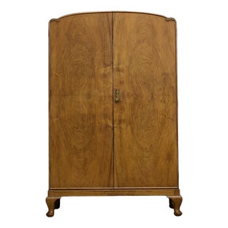 Art Deco Walnut Compactum Wardrobe, 1930s For Sale