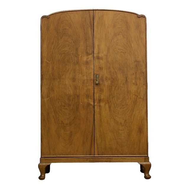 Art Deco Walnut Compactum Wardrobe, 1930s For Sale