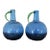 Pair of Blue Glass Jugs For Sale