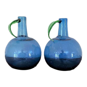 Pair of Blue Glass Jugs