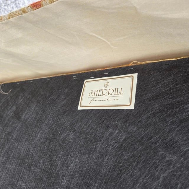 Sherrill Damask Jacquard Tapestry Cotton Rolling Ottoman For Sale - Image 11 of 12