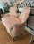 1970s Vintage French Boudoir Style Pink Cushioned Settee With White Wooden Detailed Frame For Sale In Atlanta - Image 6 of 6