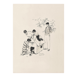 Norman Rockwell, Fido's House (Framed, Hand Signed Lithograph), 1973
