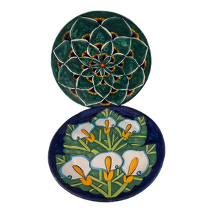 Vintage Mexican Talavera Wall Chargers, a Pair