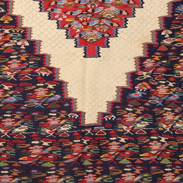 Middle Eastern Senne Kilim Rug For Sale - Image 5 of 9