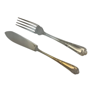 1980s Silver 1 Pair Fish Eaters, Fish Fork & Fish Knife, La Regence