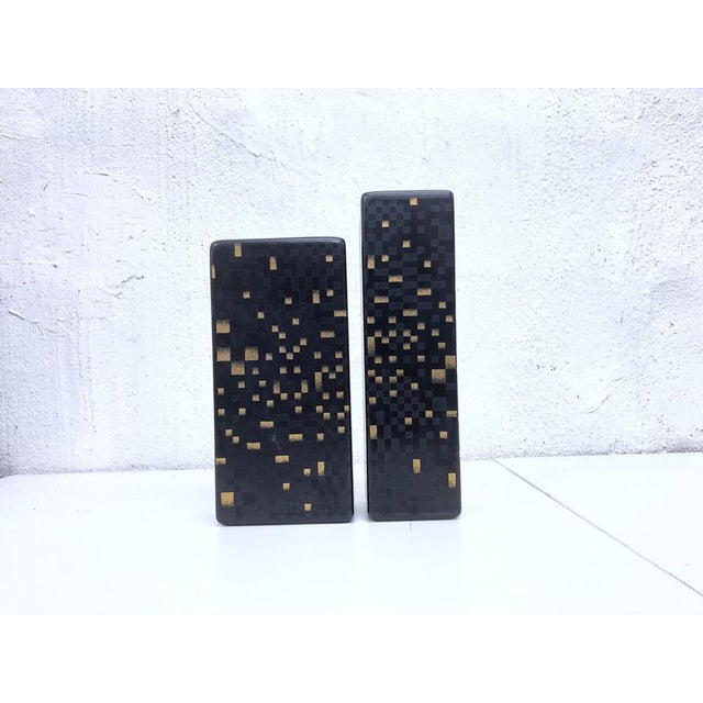 Ceramic Square Ceramic Vases by Steuler, 1970s, Set of 2 For Sale - Image 7 of 8