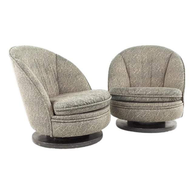 1960s Milo Baughman for Thayer Coggin Mid-Century Swivel Rocking Accent Chairs For Sale