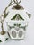 Vintage French Ceramic Pendant Light With Hand-Painted Green Birds For Sale - Image 6 of 18