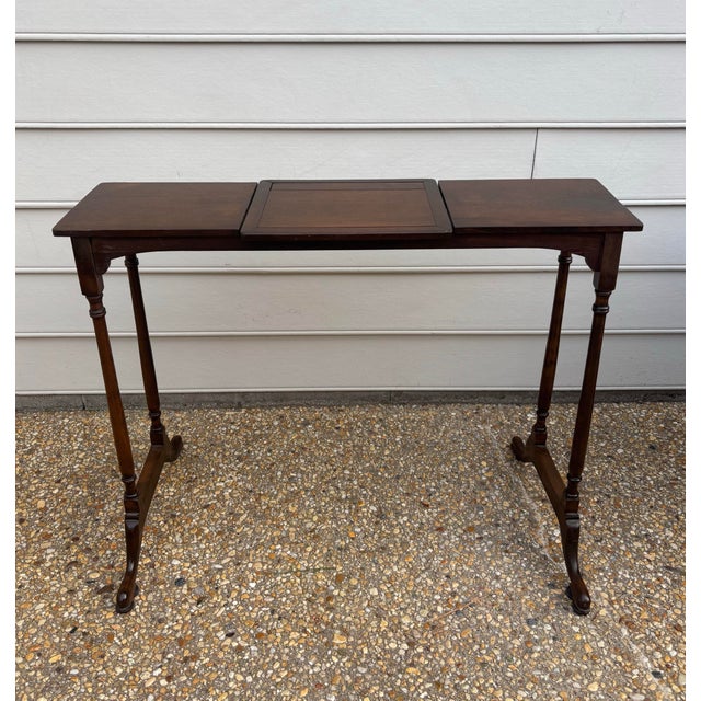 Coffee Early 20th Century English George III Mahogany Reading or Music Table With Trestle Base For Sale - Image 8 of 11
