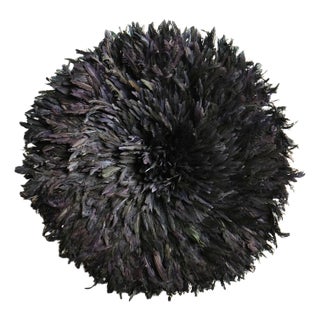 Vintage African Modern Jet Black Juju Hat Wall Art For Sale