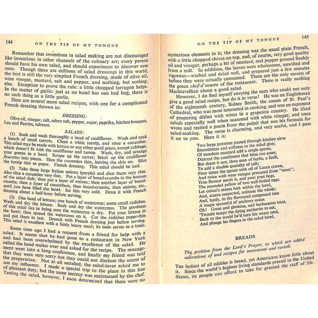"On the Tip of My Tongue: A Book for the Gourmet" 1946 Brody, Iles For Sale In New York - Image 6 of 8