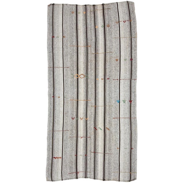 1960s Vintage Turkish Kilim Rug- 5′10″ × 11′5″ For Sale