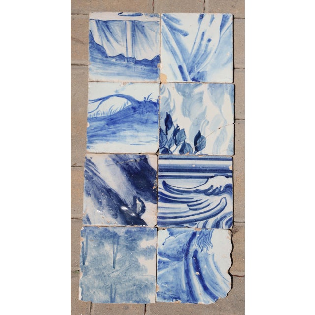 Circa: 18th Century. Country: Portugal. Material: Earthenware, Tin-glazed pottery. Item condition: One tile repaired. Some...