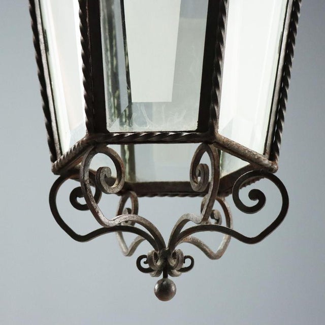 Metal Truncated Pyramid Hexagonal Lanterns For Sale - Image 7 of 11