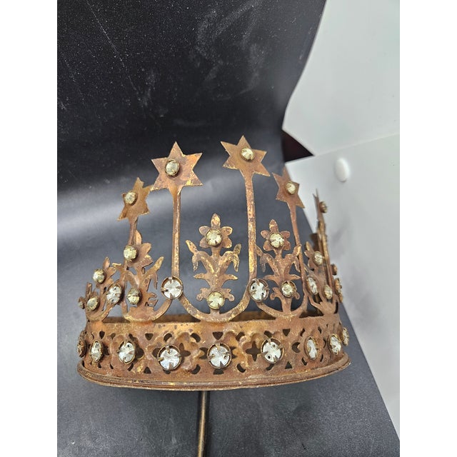 Vintage Santos/Madonna Crown/Stand Decor with Rhinestones