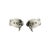 A pair of mid-century Georg Jensen #108 sterling silver clip-on earrings. Features a leaf-like design with a central oval...