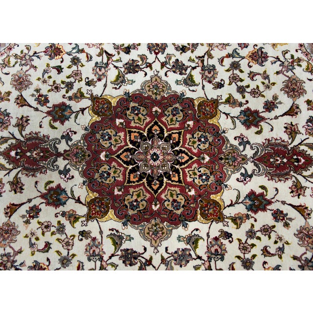 Vintage Persian Silk and Wool Tabriz Rug For Sale - Image 12 of 14