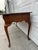 Queen Anne Vintage Bassett Queen Anne Style Cherry Wood Console Table With Cabriole Legs and Brass Hardware For Sale - Image 3 of 12