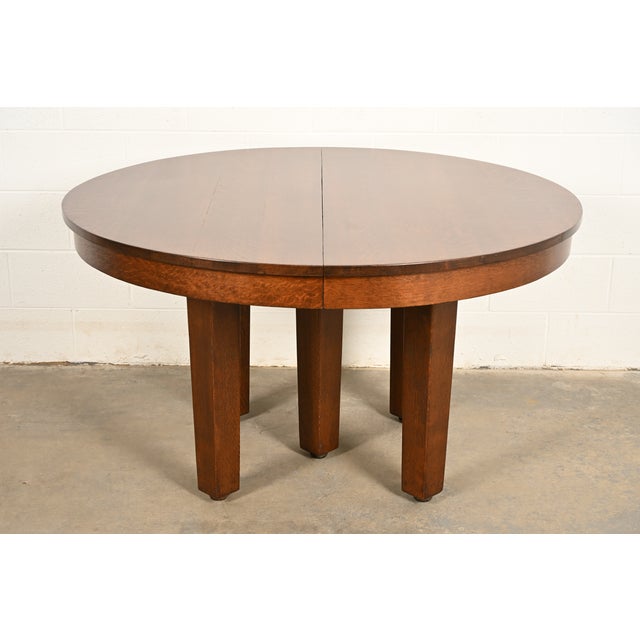 L. & J. G. Stickley Antique Mission Oak Arts & Crafts Extension Dining Table | Newly Refinished For Sale - Image 17 of 17