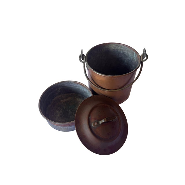 Vintage Copper Double Boiler Pot For Sale In Miami - Image 6 of 7