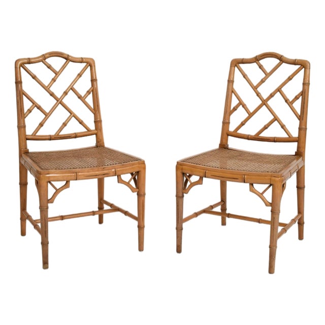 Set of Faux Bamboo and Canning Chairs, 1970s For Sale
