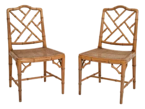 Set of Faux Bamboo and Canning Chairs, 1970s