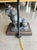 Bronze Vintage Mario Buatta Frederick Cooper Bronze Bulldog Lamp Original Green Shade For Sale - Image 8 of 16