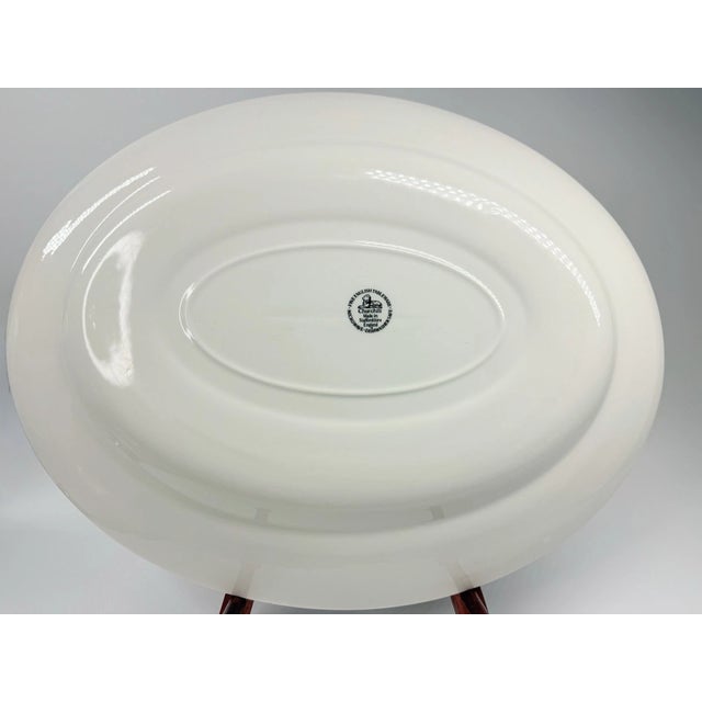 1990s Vintage Mid-Century Modern Churchill of England Blue Willow Oval Serving Platter For Sale - Image 5 of 5